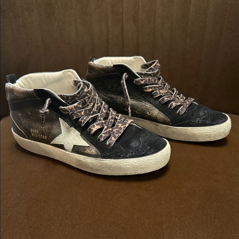 Golden Goose Black and Gold Athletic Shoes